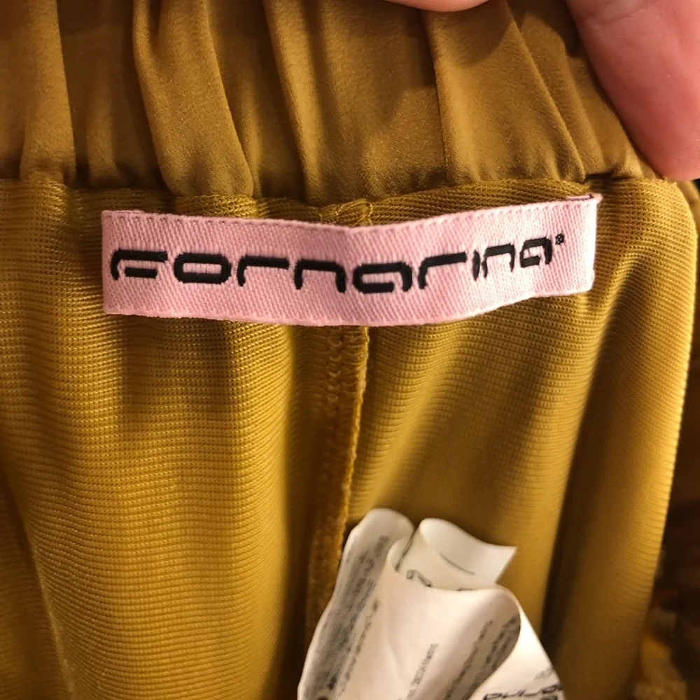 FORNARINA Gold/Mustard Yellow Women’s Flowy Polyester Maxi Skirt (M) - Picture 5 of 8